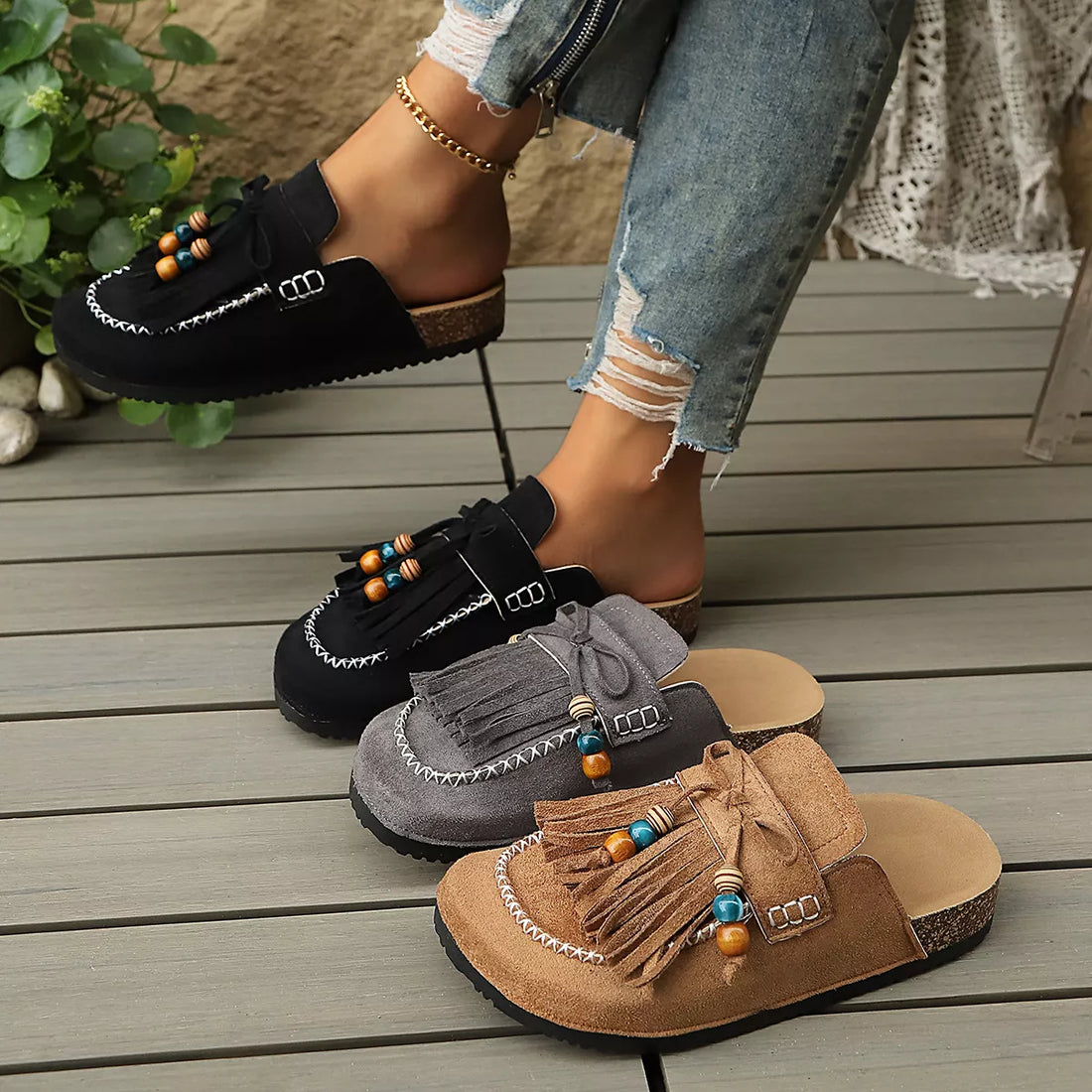 Mocassins à pampilles bout rond – vue principale – OmniForYou