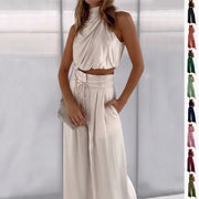 Ensemble Crop Top et Pantalon Large Urbain - vue 1 - OmniForYou