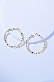 Boucles d'oreilles créoles alliage perles géométriques – vue principale – OmniForYou