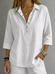 Blouse manches 3/4 grande taille – vue principale – OmniForYou