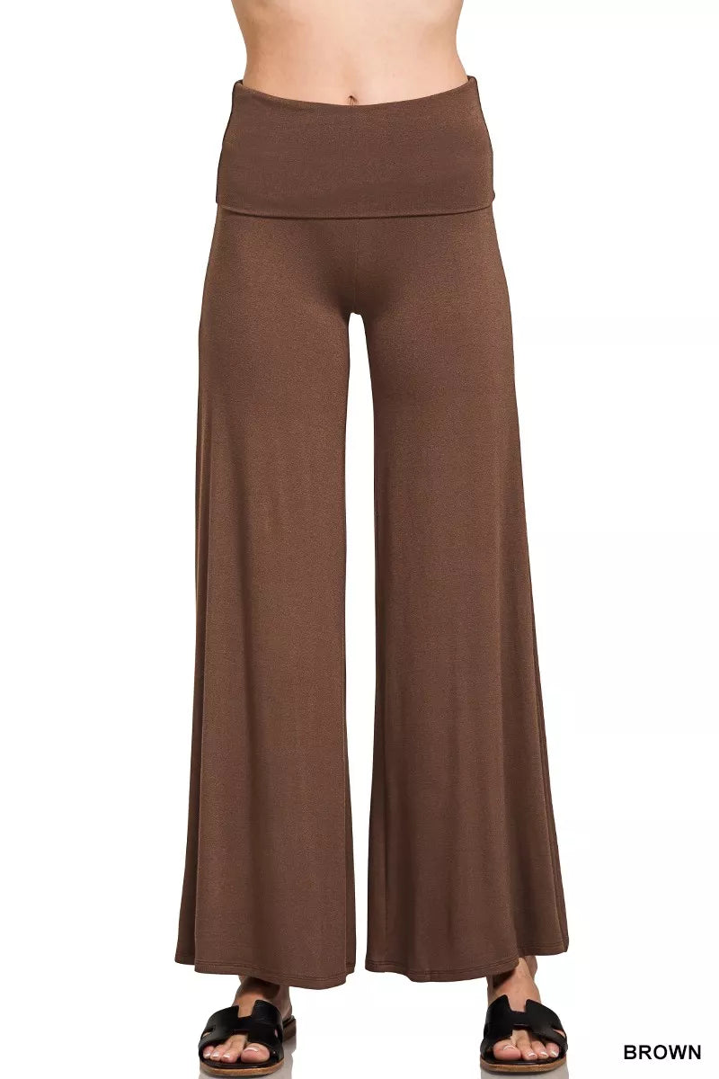 Zenana pantalon large taille repliée – vue principale – OmniForYou