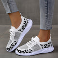 Baskets Léopard Blanches à Lacets - vue 1 - OmniForYou