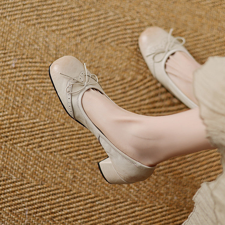 Escarpins Cuir Bout Rond - vue 3 - OmniForYou