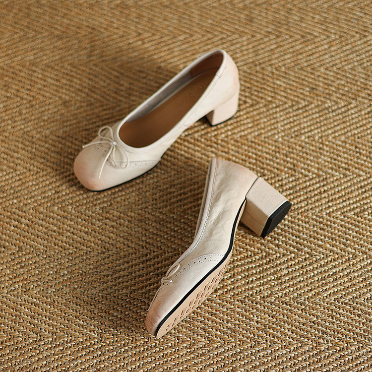 Escarpins Cuir Bout Rond - vue 2 - OmniForYou