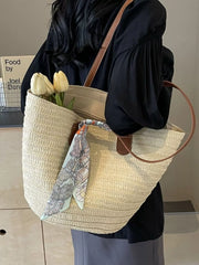 Sac porté épaule en paille tressée – vue principale – OmniForYou