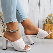 Sandales à talon haut en mesh bout ouvert – vue principale – OmniForYou