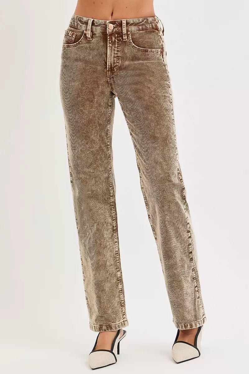 RISEN pantalon velours côtelé taille mi-haute – vue principale – OmniForYou