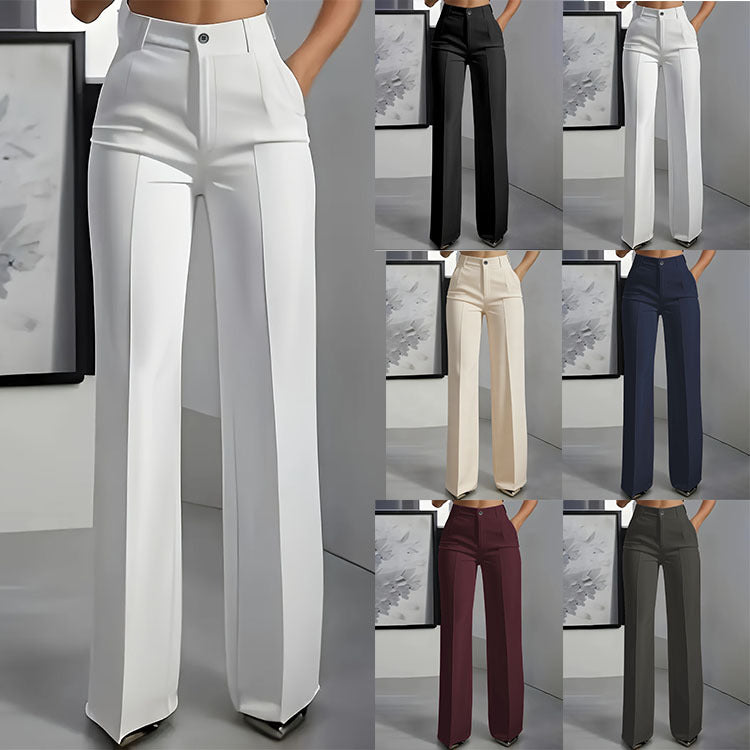 Pantalon Taille Haute Coupe Droite Minimaliste - vue 1 - OmniForYou