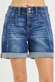 Short en jean taille haute ourlet roulotté – vue principale – OmniForYou