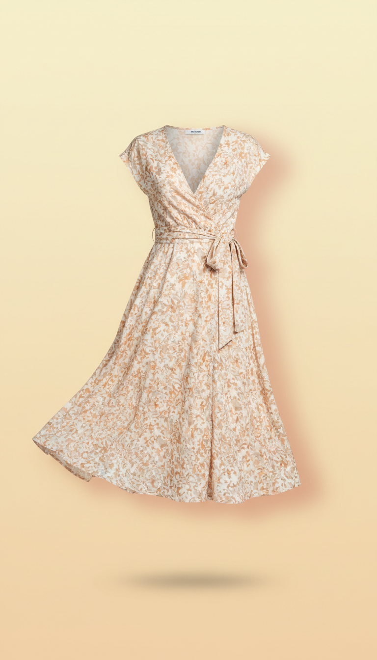 Robe portefeuille imprimé floral pastel