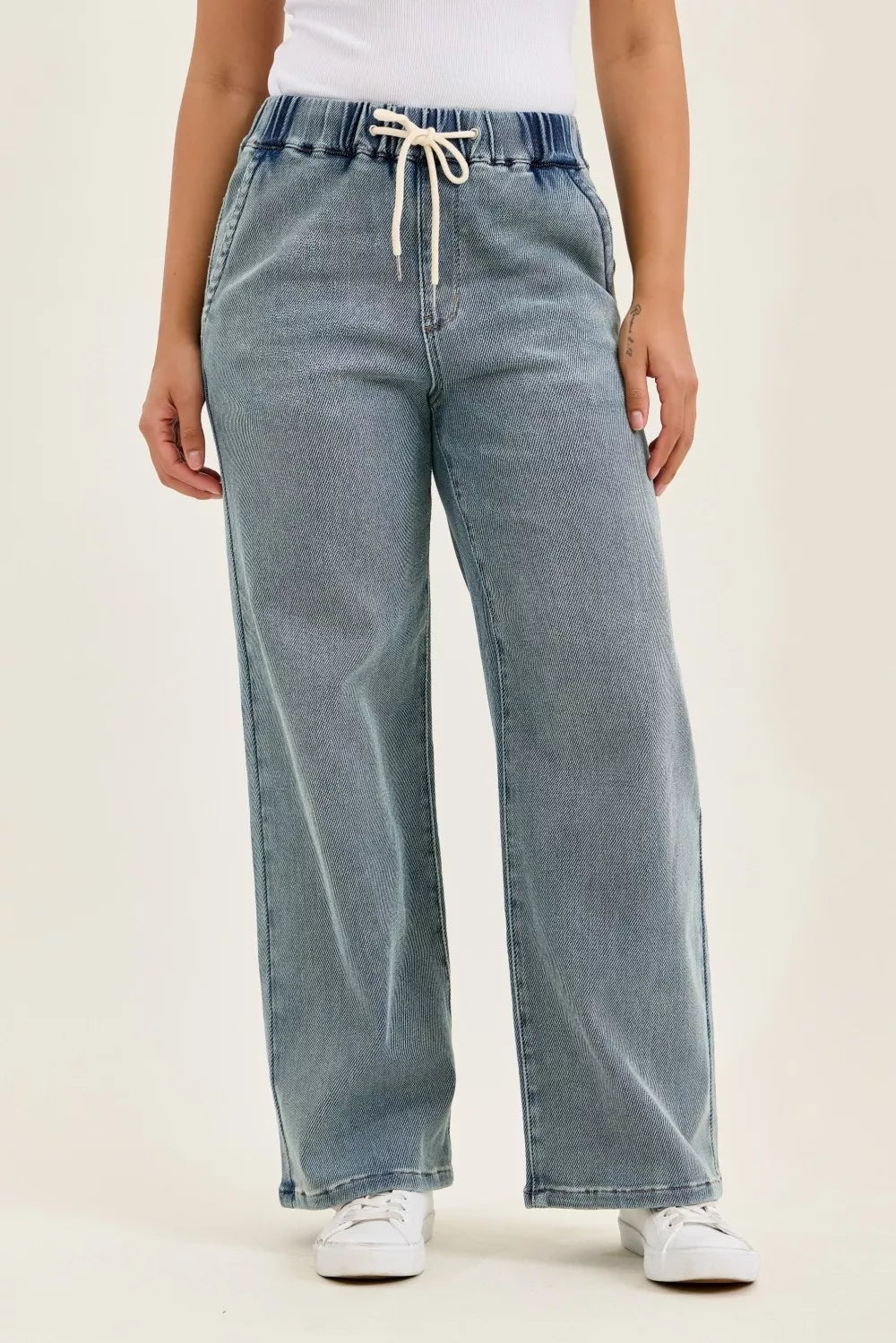 Judy Blue jean baggy taille haute délavé stone – vue principale – OmniForYou