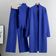 Ensemble Maille 3 Pièces – Cardigan, Top & Pantalon