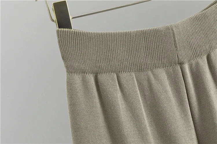 Ensemble Maille 3 Pièces – Cardigan, Top & Pantalon