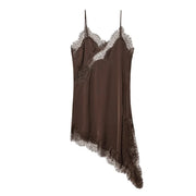 Robe Nuisette Satin – Dos Nu, Coupe Asymétrique