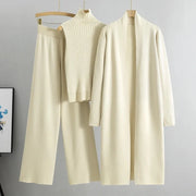 Ensemble Maille 3 Pièces – Cardigan, Top & Pantalon