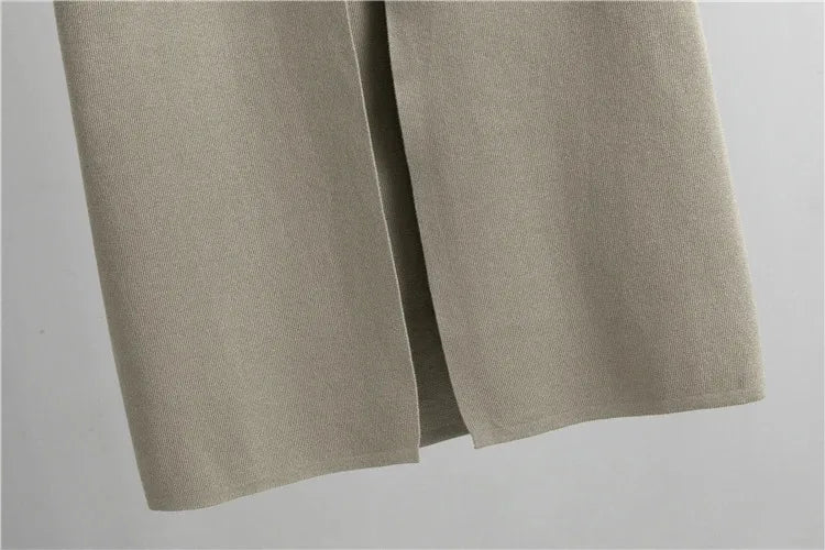 Ensemble Maille 3 Pièces – Cardigan, Top & Pantalon