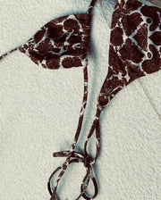 Bikini Triangle Imprimé – Col Halter à Nouer
