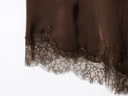 Robe Nuisette Satin – Dos Nu, Coupe Asymétrique