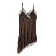 Robe Nuisette Satin – Dos Nu, Coupe Asymétrique