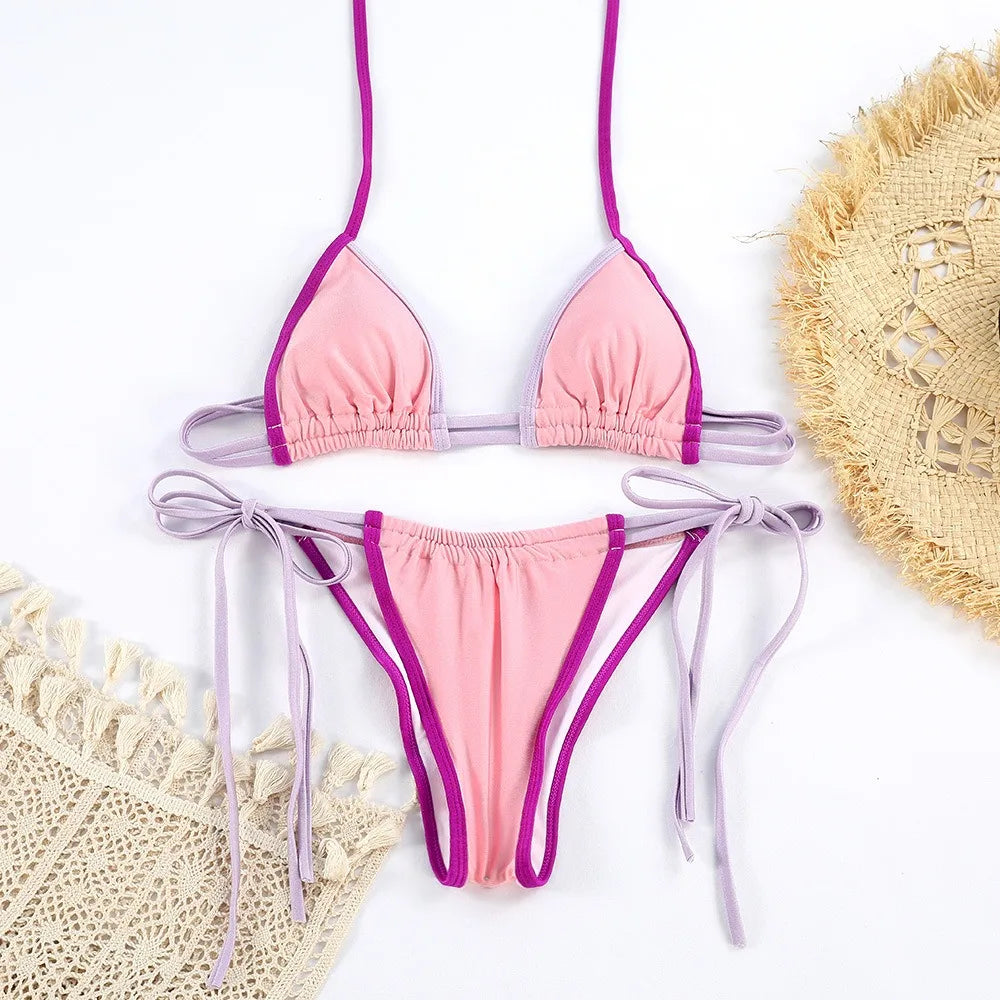Bikini Floral – Triangle, bas à nouer