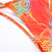 Bikini Triangle Imprimé – Col Halter à Nouer