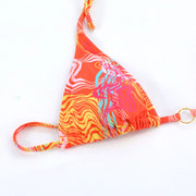 Bikini Triangle Imprimé – Col Halter à Nouer