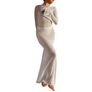 Robe de plage Cache-maillot – Manches Longues, Transparente
