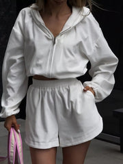 Ensemble sweat à capuche zippé et short – vue principale – OmniForYou
