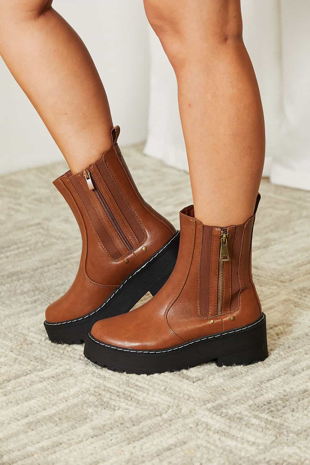 Bottines plateforme zippées Forever Link – vue principale – OmniForYou