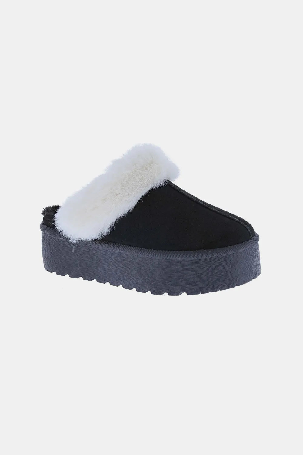Chaussons fourrés semelle épaisse Weeboo – Noir – vue principale – OmniForYou