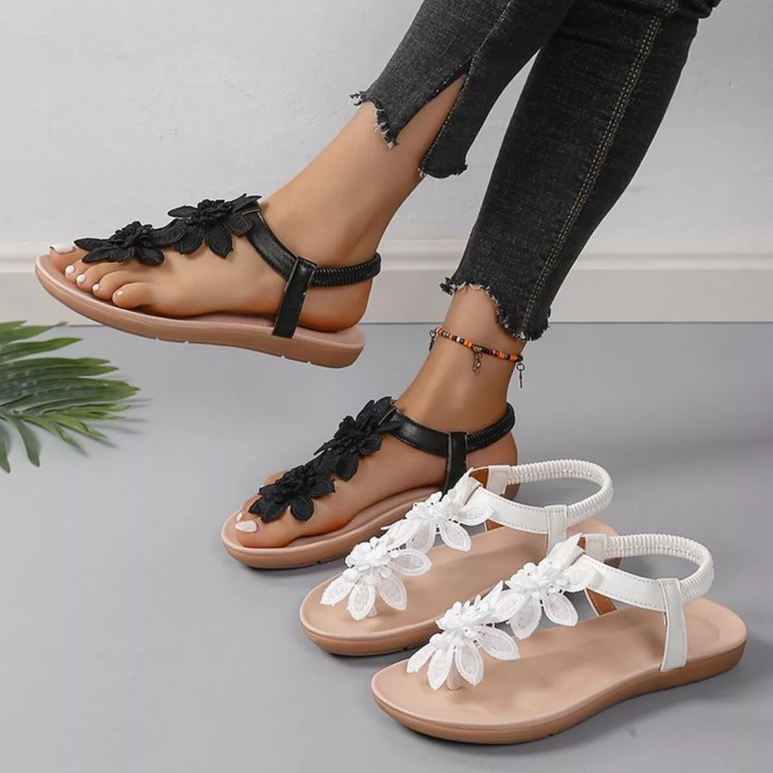 Sandales plates entredoigt en mesh – vue principale – OmniForYou