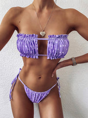 Bikini froncé bords festonnés – vue principale – OmniForYou