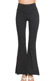 Zenana pantalon évasé taille haute ourlet brut – vue principale – OmniForYou
