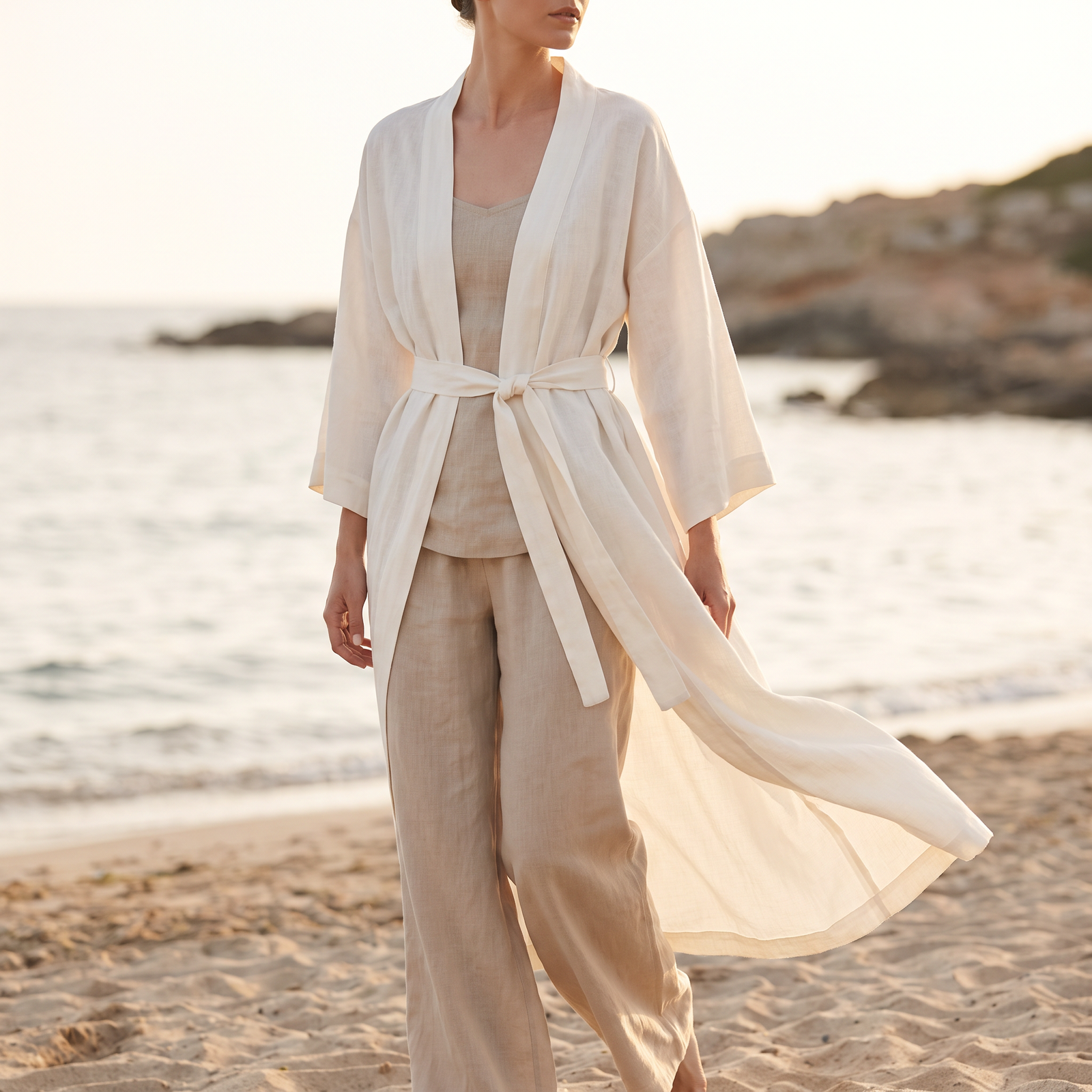 Kimono plage Ivoire
